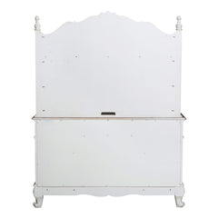 Cinderella Antique White Writing Desk with Hutch - Ornate Home