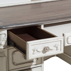 Cinderella Antique White Writing Desk with Hutch - Ornate Home