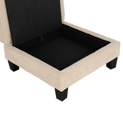 Cinderford Beige Storage Ottoman - Ornate Home