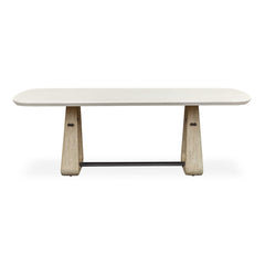 Circa White/Woodtone Concrete Outdoor Dining Table - Ornate Home