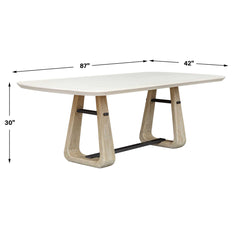 Circa White/Woodtone Concrete Outdoor Dining Table - Ornate Home