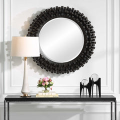 Circle Of Piers Black Round Mirror - Ornate Home