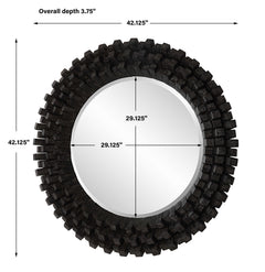 Circle Of Piers Black Round Mirror - Ornate Home