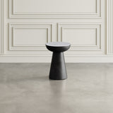 Circularity Black/Marble Round Chairside Table - Ornate Home