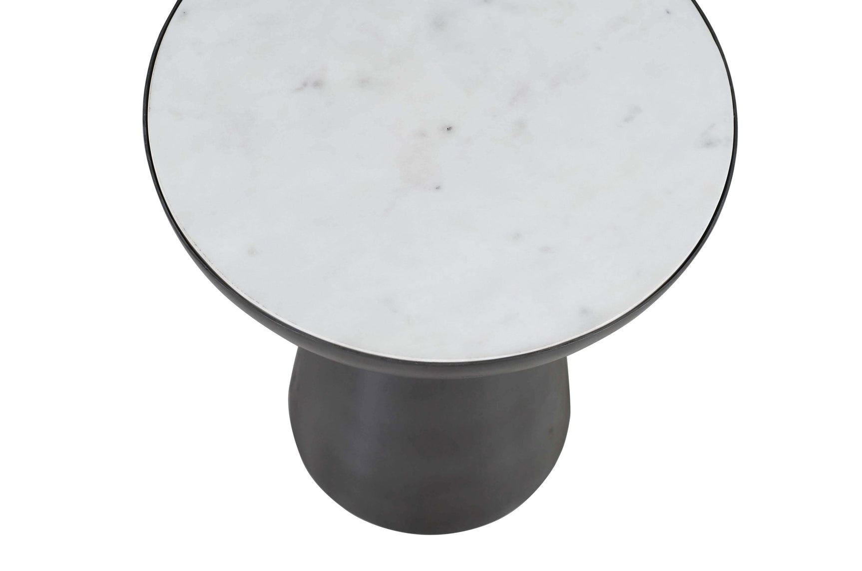Circularity Black/Marble Round Chairside Table - Ornate Home
