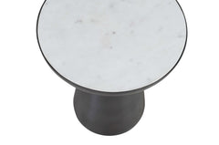 Circularity Black/Marble Round Chairside Table - Ornate Home
