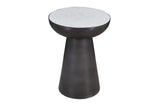 Circularity Black/Marble Round Chairside Table - Ornate Home
