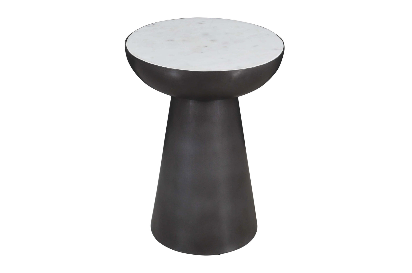 Circularity Black/Marble Round Chairside Table - Ornate Home