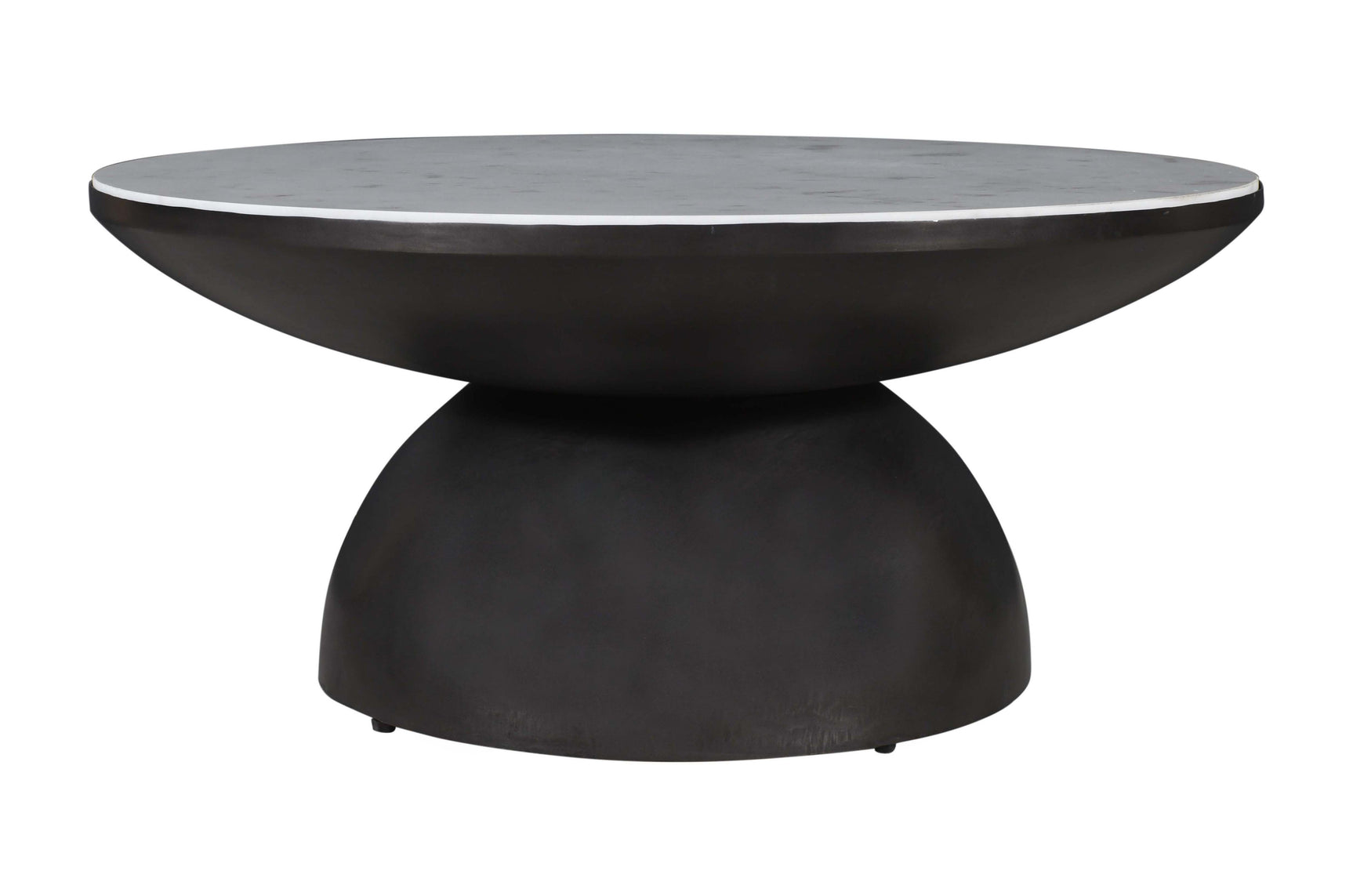 Circularity Black/Marble Round Cocktail Table - Ornate Home