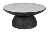 Circularity Black/Marble Round Cocktail Table - Ornate Home