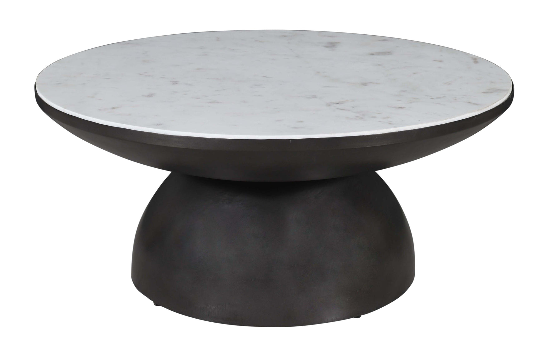 Circularity Black/Marble Round Cocktail Table - Ornate Home