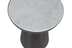 Circularity Black/Marble Round End Table - Ornate Home