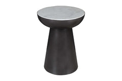 Circularity Black/Marble Round End Table - Ornate Home
