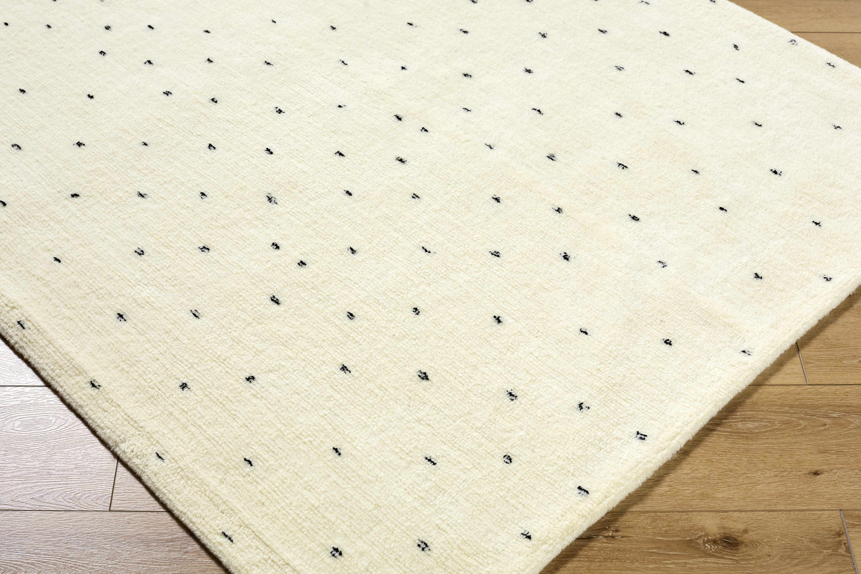 Cirila Dotted Ivory Washable Wool Rug - Ornate Home