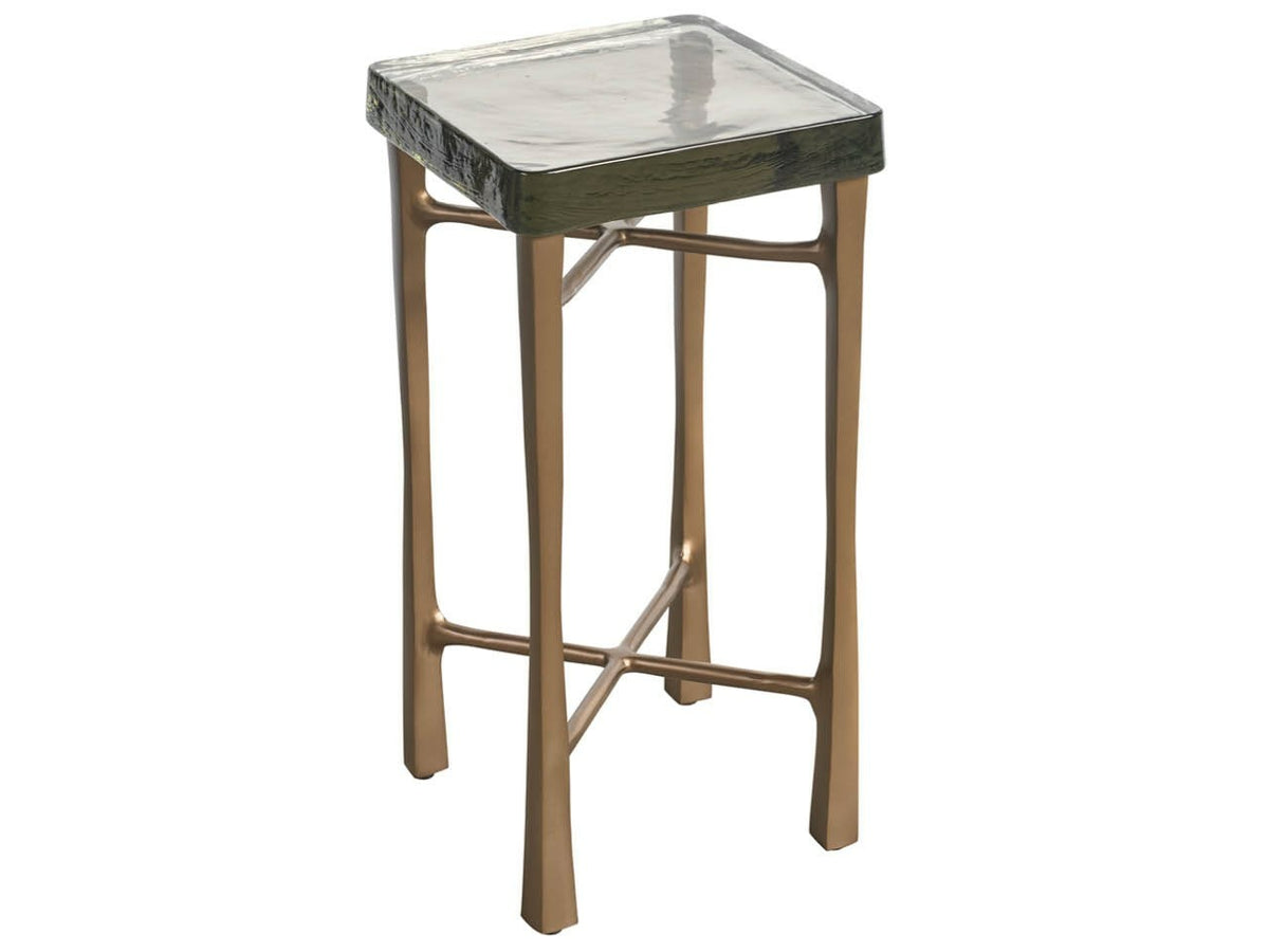 Cirrus Antique Brass/Cast Glass Drink Table - Ornate Home