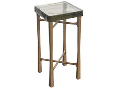 Cirrus Antique Brass/Cast Glass Drink Table - Ornate Home