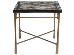 Cirrus Antique Brass/Cast Glass End Table - Ornate Home