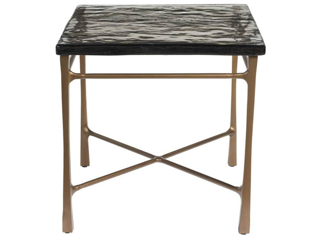 Cirrus Antique Brass/Cast Glass End Table - Ornate Home