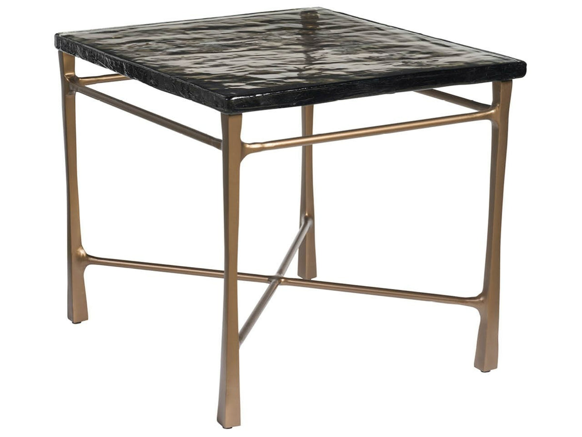 Cirrus Antique Brass/Cast Glass End Table - Ornate Home