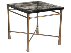 Cirrus Antique Brass/Cast Glass End Table - Ornate Home