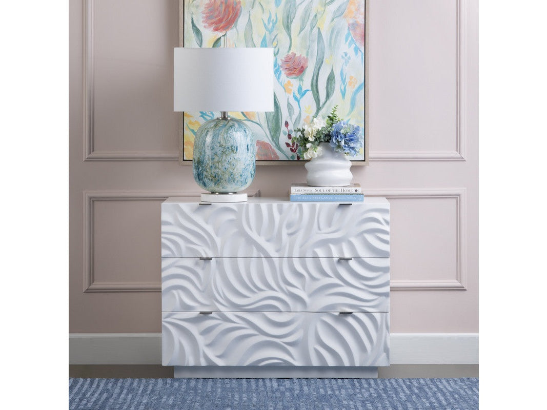 Cirrus White Three-Drawer Chest - Ornate Home