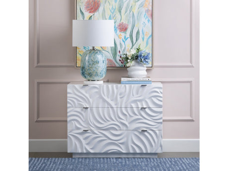 Cirrus White Three-Drawer Chest - Ornate Home
