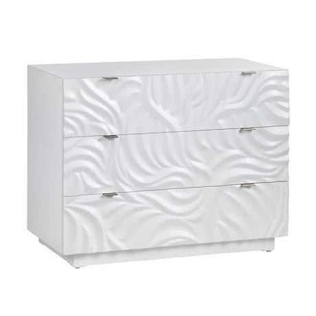 Cirrus White Three-Drawer Chest - Ornate Home