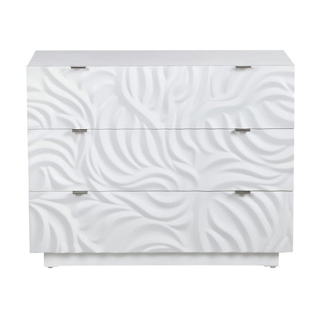 Cirrus White Three-Drawer Chest - Ornate Home