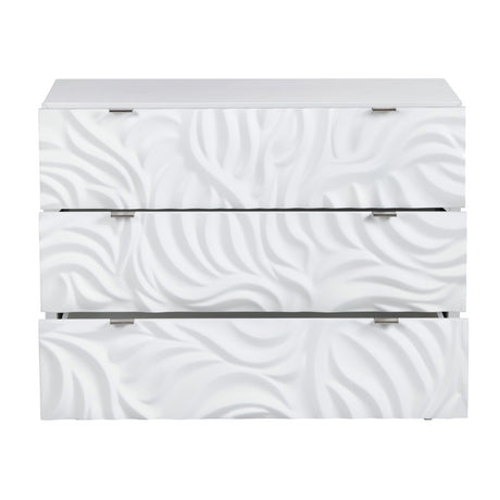 Cirrus White Three-Drawer Chest - Ornate Home
