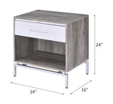Cistus Weathered Gray Oak & White Accent Table - Ornate Home