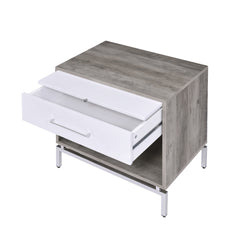 Cistus Weathered Gray Oak & White Accent Table - Ornate Home