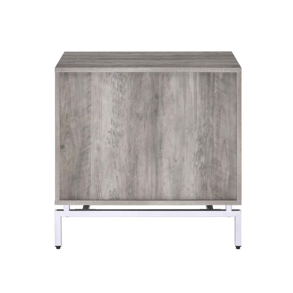 Cistus Weathered Gray Oak & White Accent Table - Ornate Home