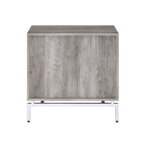 Cistus Weathered Gray Oak & White Accent Table - Ornate Home