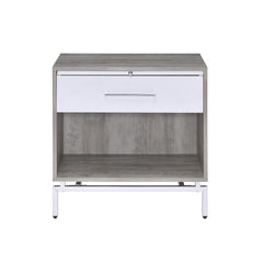 Cistus Weathered Gray Oak & White Accent Table - Ornate Home