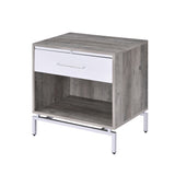 Cistus Weathered Gray Oak & White Accent Table - Ornate Home