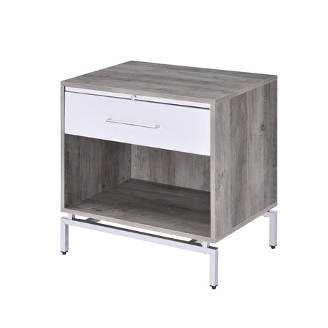 Cistus Weathered Gray Oak & White Accent Table - Ornate Home