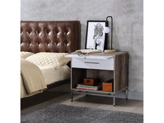 Cistus Weathered Gray Oak & White Accent Table - Ornate Home