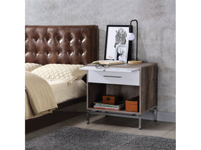 Cistus Weathered Gray Oak & White Accent Table - Ornate Home