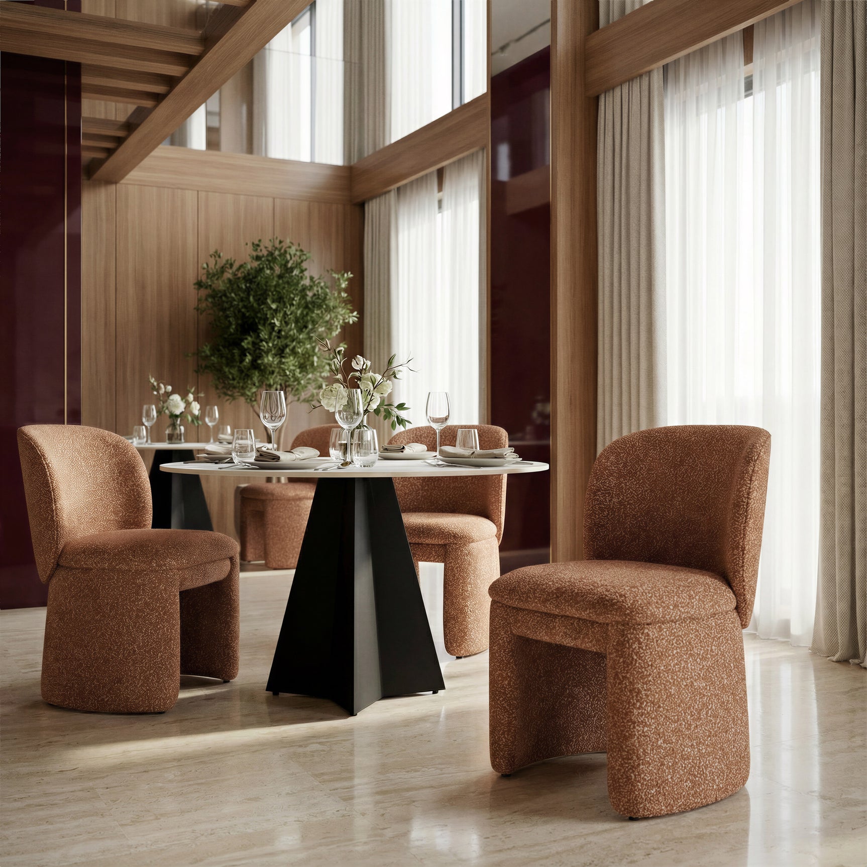 Citrine Biscuit Brown Dining Chair (Set of 2)