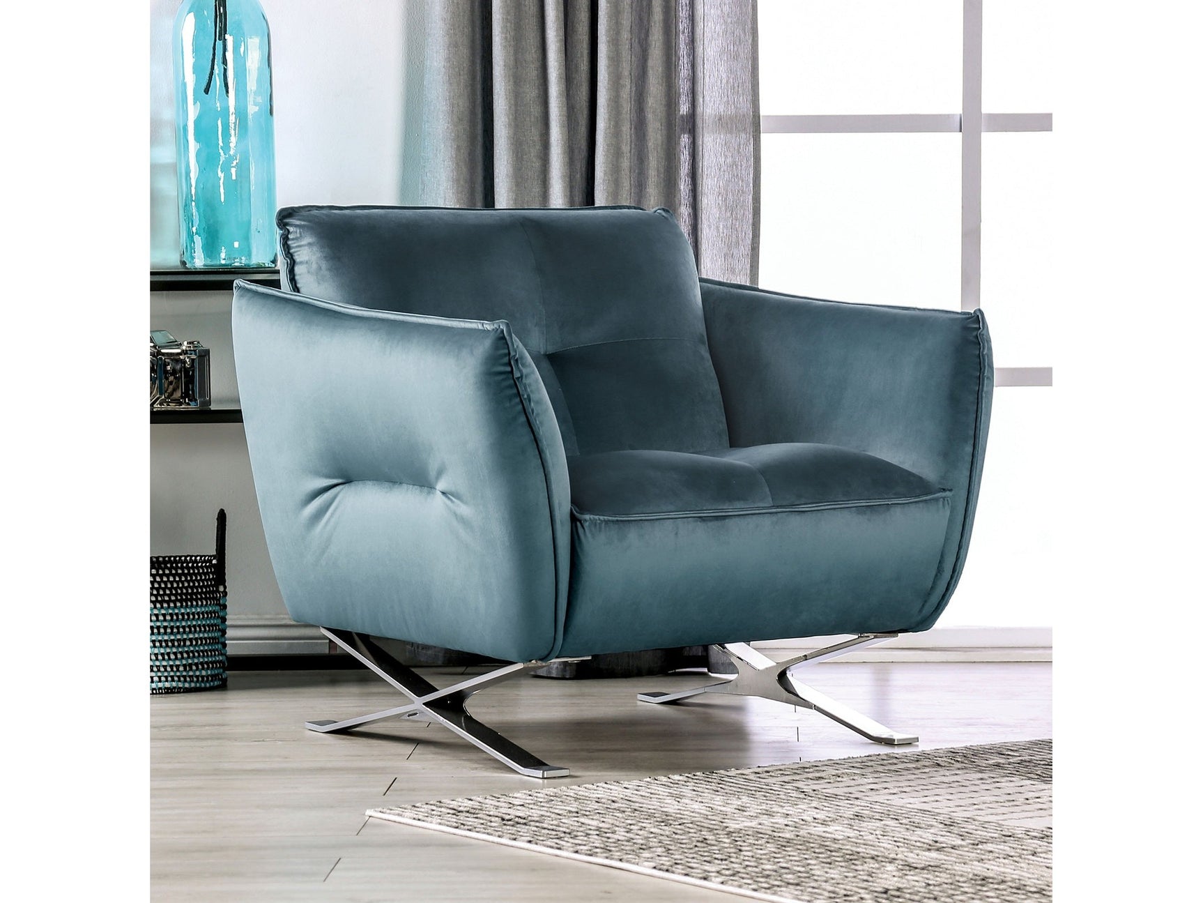 Civellutino Teal Chair - Ornate Home
