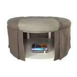 Claes Gray Round Ottoman - Ornate Home