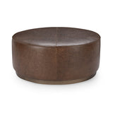 Clair Cocoa Brown 40x40 Round Ottoman - Ornate Home