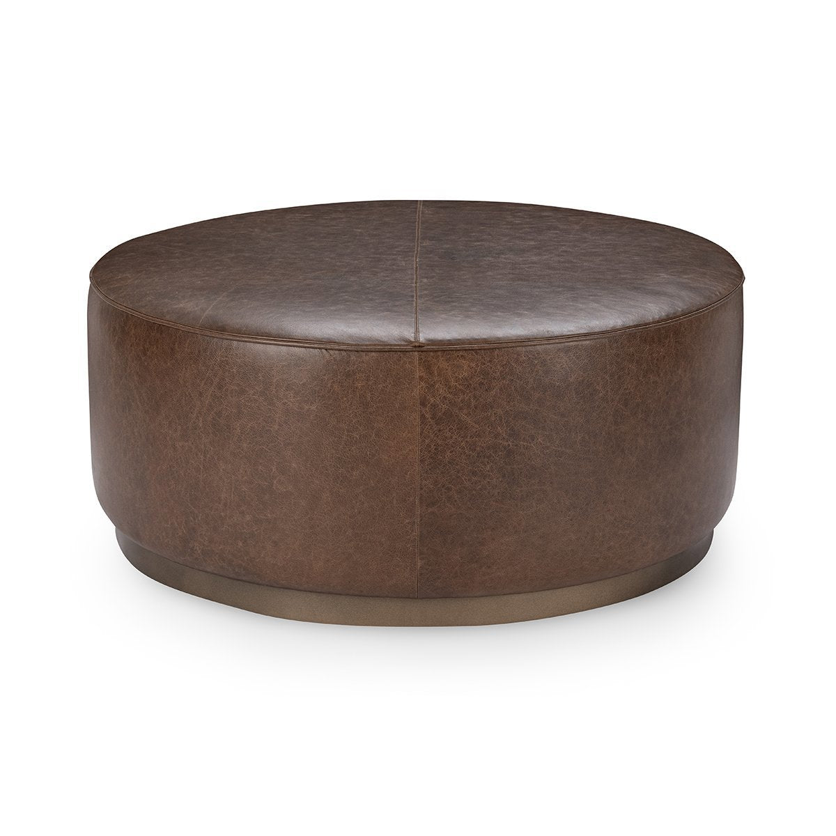 Clair Cocoa Brown 40x40 Round Ottoman - Ornate Home