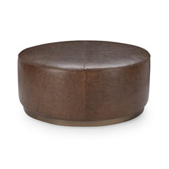 Clair Cocoa Brown 40x40 Round Ottoman - Ornate Home