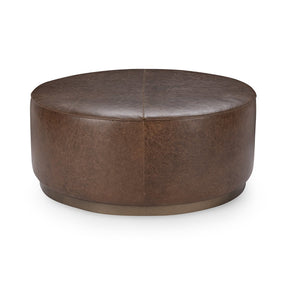 Clair Cocoa Brown 40x40 Round Ottoman - Ornate Home