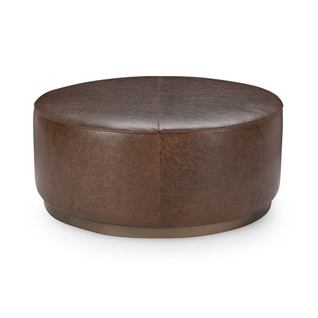 Clair Cocoa Brown 40x40 Round Ottoman - Ornate Home