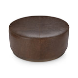 Clair Cocoa Brown 40x40 Round Ottoman - Ornate Home
