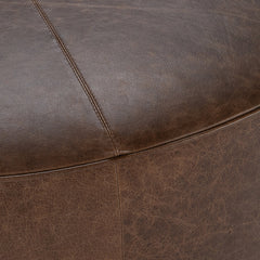 Clair Cocoa Brown 40x40 Round Ottoman - Ornate Home