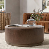 Clair Cocoa Brown 40x40 Round Ottoman - Ornate Home