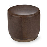 Clair Cocoa Brown Round Ottoman - Ornate Home